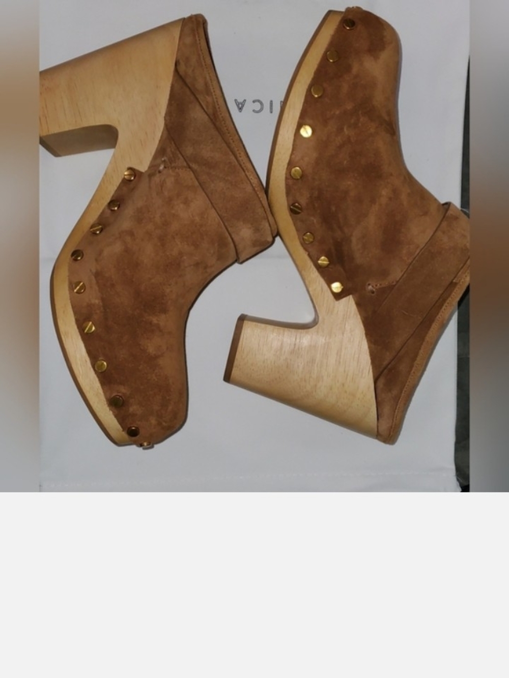 NWOT Veronica Beard Tan Suede Slip-On Clogs - Picture 16 of 16